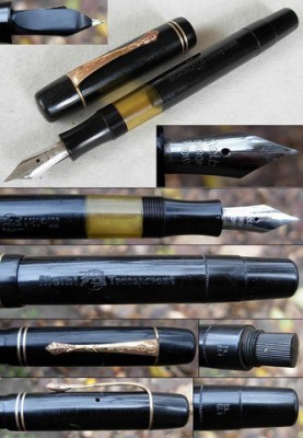 INTAGE MELBI-TRANSPARENT BLACK PLASTIC PEN GERMANY 1930s.JPG