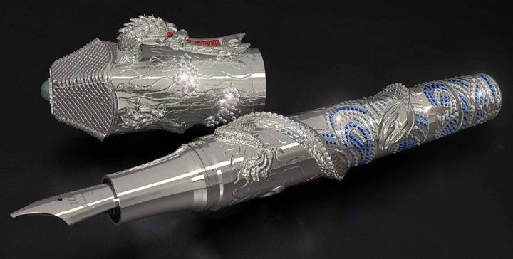   Montegrappa Centennial Dragon White Gold