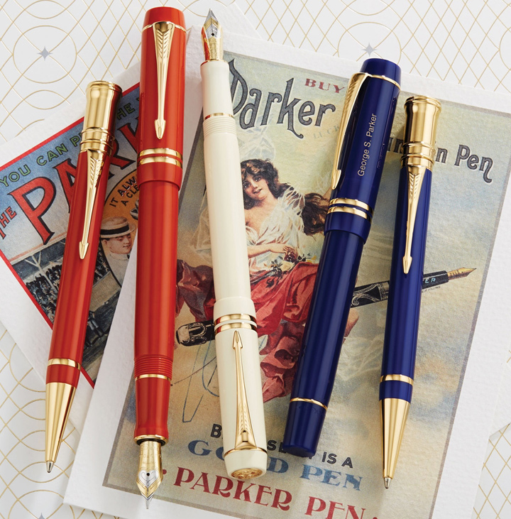 Parker Duofold White Ivorine, Lapis Lazuli & Big Red